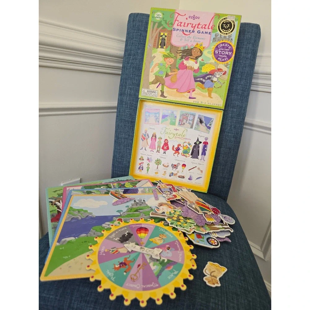 eeBoo Fairytale Spinner Game Lizzy Rockwell Storytelling Board Game for Kids